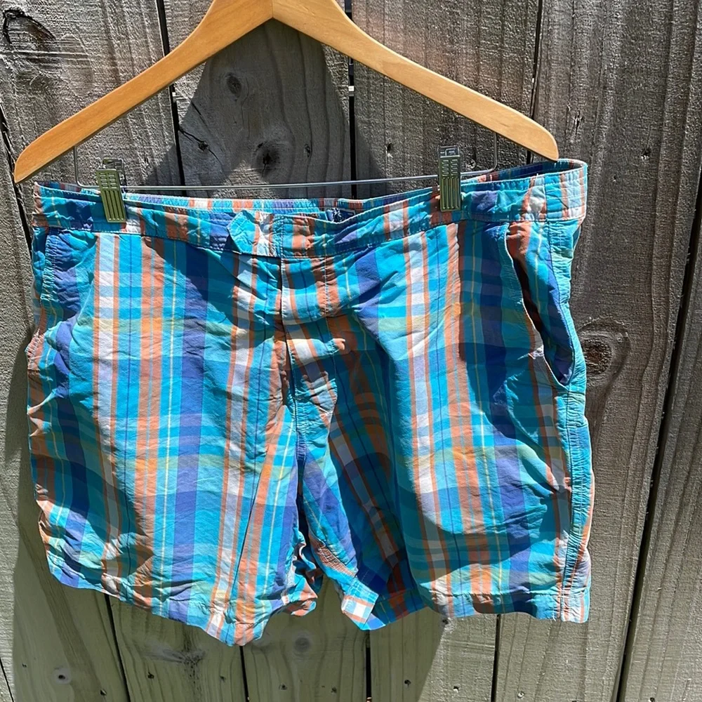 J. Crew Trademark Plaid Sport Shorts Sz 35